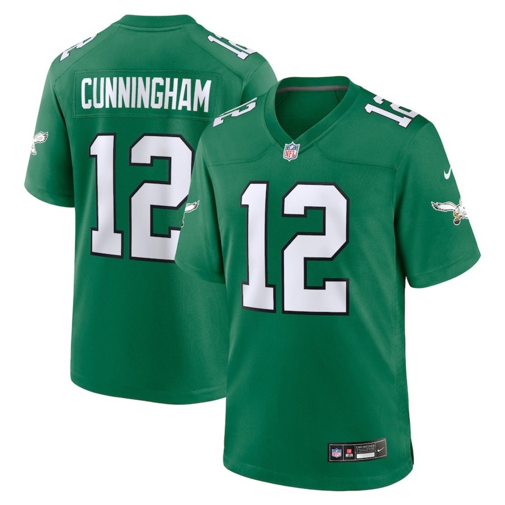 Green Mitchell n Ness Large Randall Cunningham Eagles away Green Jersey.